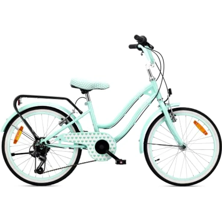 Sun Baby Heart Bike 20 Zoll Mädchenfahrrad, 6-Gang Shimano, Minze – Bild 1