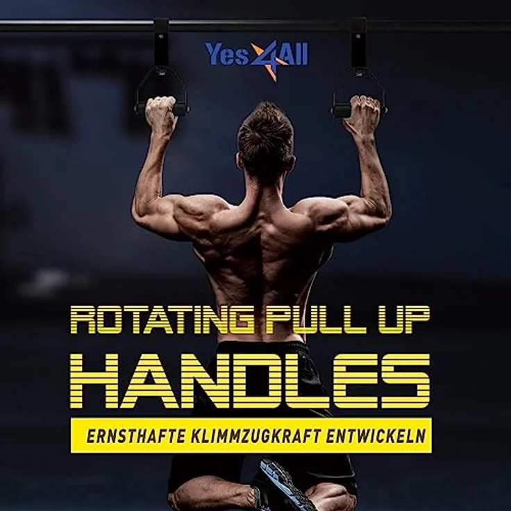Yes4All Drehbare Klimmzuggriffe mit Rutschfesten Griffen und Schaumstoffpads - Dynamische Fitness Griffe befestigbar an Klimmzugstangen, Langhanteln, Latzug – Bild 5