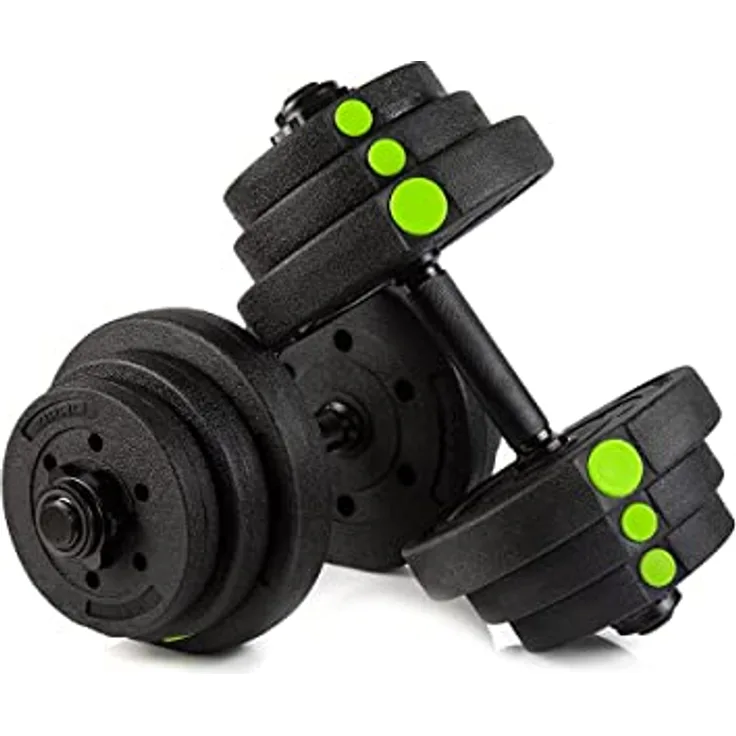 ZIPRO Bitumen-HantelnHantelset | 2x20kg - Kurzhantel Set mit 2 Kurzhanteln |16 Gewichte Hantelscheiben und Sternverschlüsse| Krafttraining Kurzhantelset Hantel