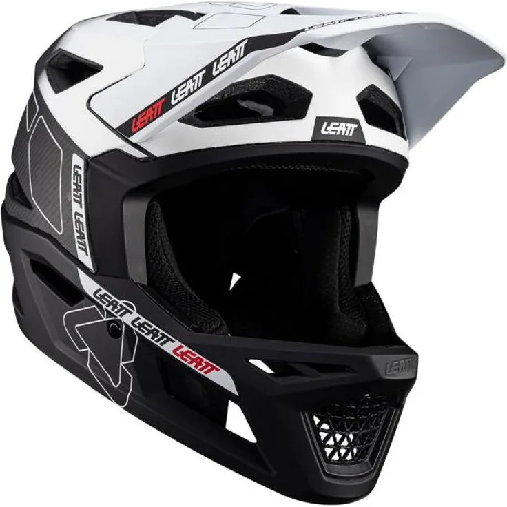 Leatt Helmet MTB Gravity 6.0 Carbon, leichter DH-zertifizierter Fahrradhelm mit 360°-Turbinen-Technologie, weiß, XL