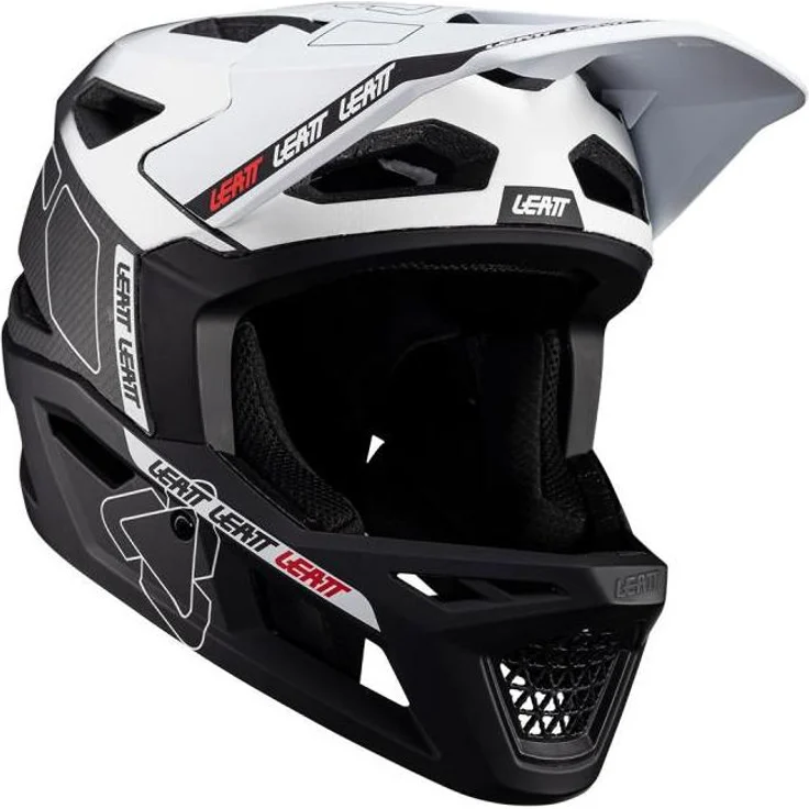 Leatt Helmet MTB Gravity 6.0 Carbon, leichter DH-zertifizierter Fahrradhelm mit 360°-Turbinen-Technologie, weiß, XL
