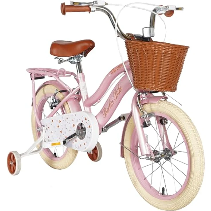 BERLIN BIKE Kinderfahrrad Harmony 16 Zoll, mit Stützrädern, 1 Gang, inkl. praktischem Frontkorb für Jungen und Mädchen, fördert Balance und Motorik – Bild 2