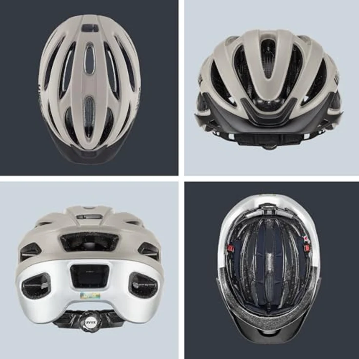 Uvex Sports true cc Velohelm, 52 - 56 cm, oak brown-silver matt, mit integrierter Sonnenblende und 17 Belüftungsöffnungen – Bild 4