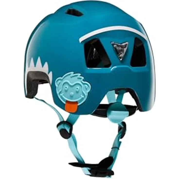 Affenzahn Fahrradhelm Hai Petrol, Größe S 45-51cm mit Sicherheits-Rücklich und abnehmbarer Innenpolsterung – Bild 3