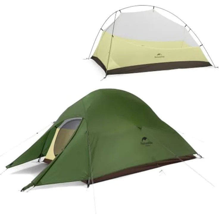 Naturehike Cloud Up 2, Kuppelzelt für 2 Personen, wasserdichtes Waldgrün, 1,7 kg