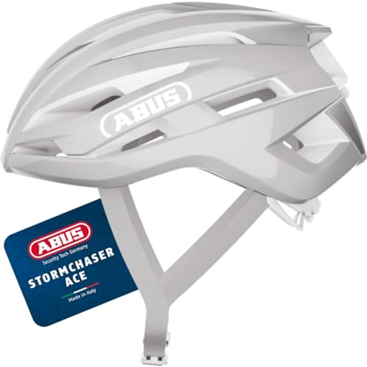 ABUS StormChaser ACE Rennradhelm, leichter Fahrradhelm für Radrennen, Gravelbike und Cyclocross, Größe M, Pure Grey – Bild 1