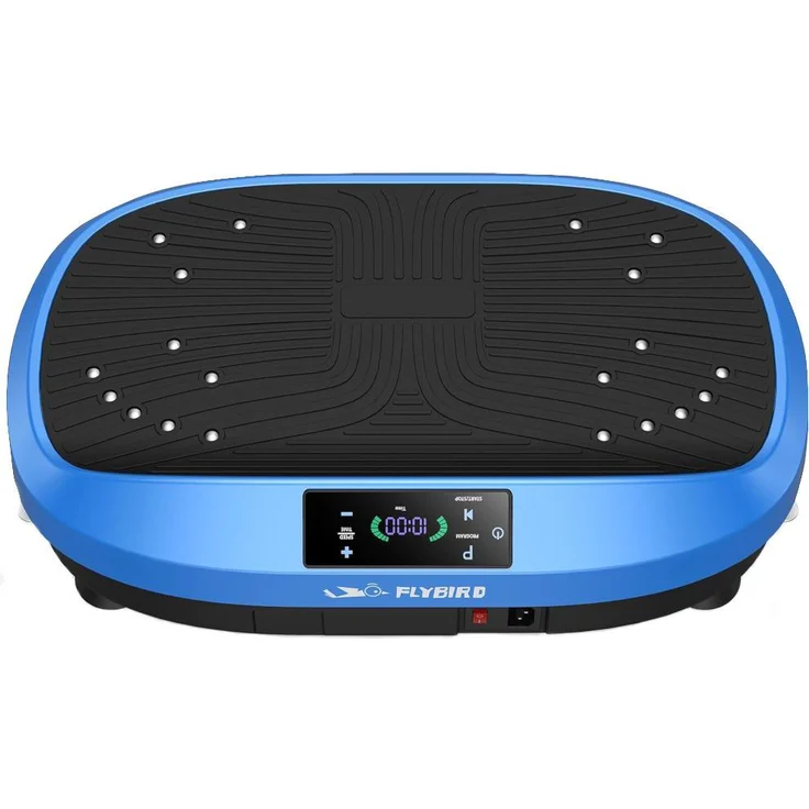 FLYBIRD Vibrationsplatte, 120 leistungsstarke Geschwindigkeiten, 150KG Tragkraft, ganzkörper-Training mit Fernbedienung, Blau