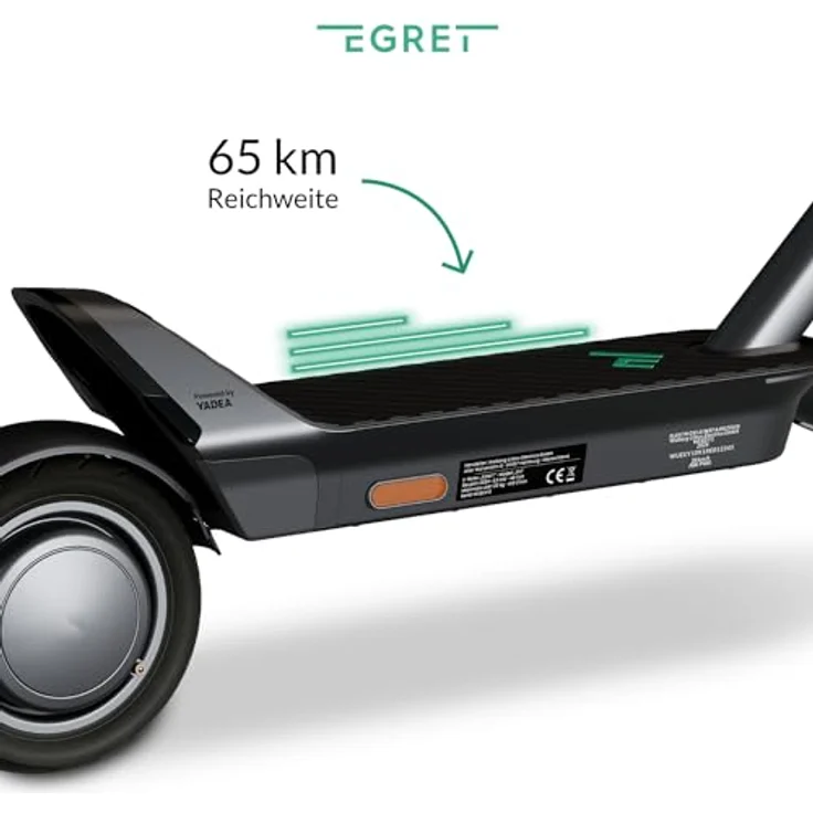 Egret E-Scooter Egret Ey! 1, 500 W, 20 km/h, 65 km Reichweite, schwarz – Bild 2