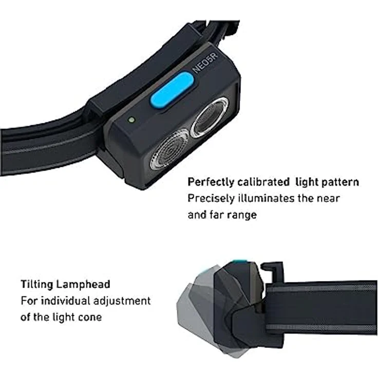 Ledlenser NEO5R, aufladbare Laufsport-Stirnlampe mit 600 lm, blau – Bild 2