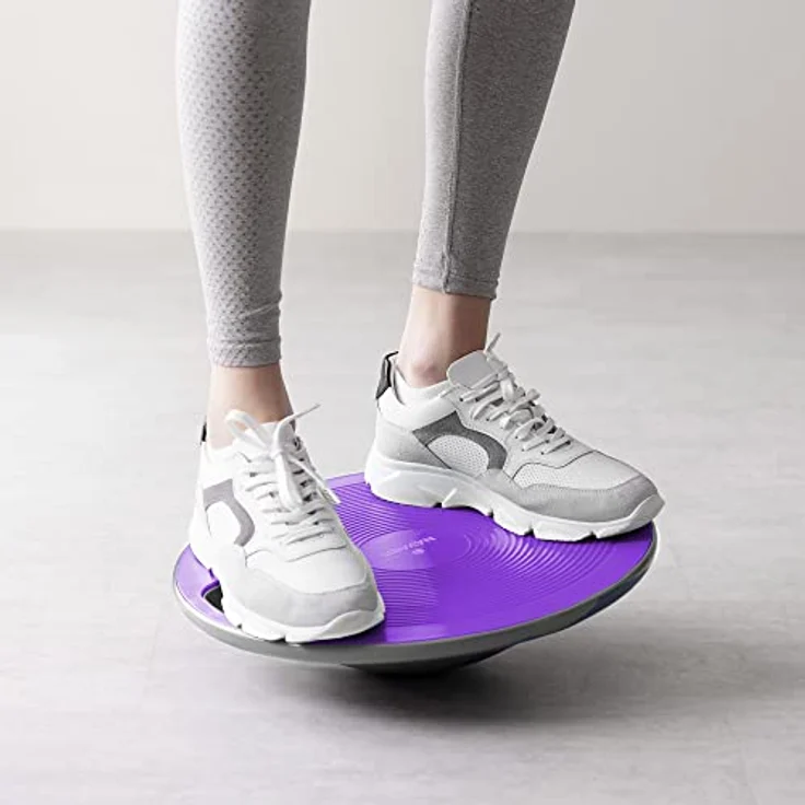 Navaris Balance Board mit Griff - Therapie Kreisel Wackelbrett - Fitness Reha Balance Kraft Training - Sport Board Disc Ø 40cm - Wippbrett Therapiekreisel – Bild 2
