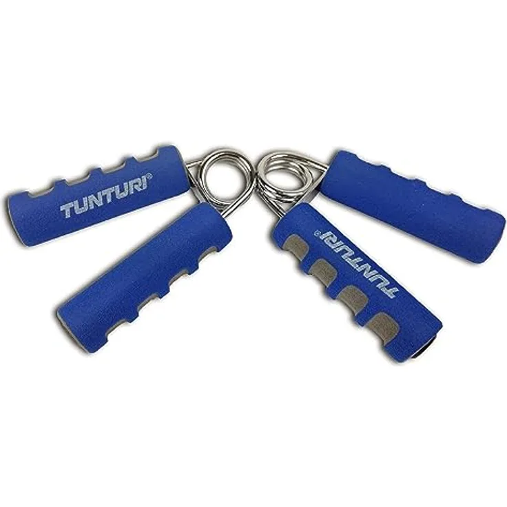 Tunturi 2er Set Handtrainer, Fingertrainer in Blau, Kraftübungen für Hand und Griffstärke, Unterarmtrainer
