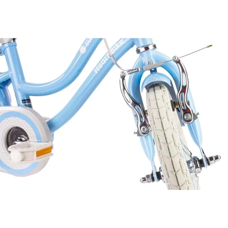 Sun Baby Silver Moon 14 Zoll Mädchenfahrrad mit Stützrädern, blau – Bild 8