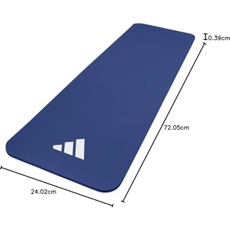 adidas Yogamatte 10 mm, gepolsterte Fitnessmatte mit geriffelter Unterseite für optimale Stabilität, blau – Bild 9