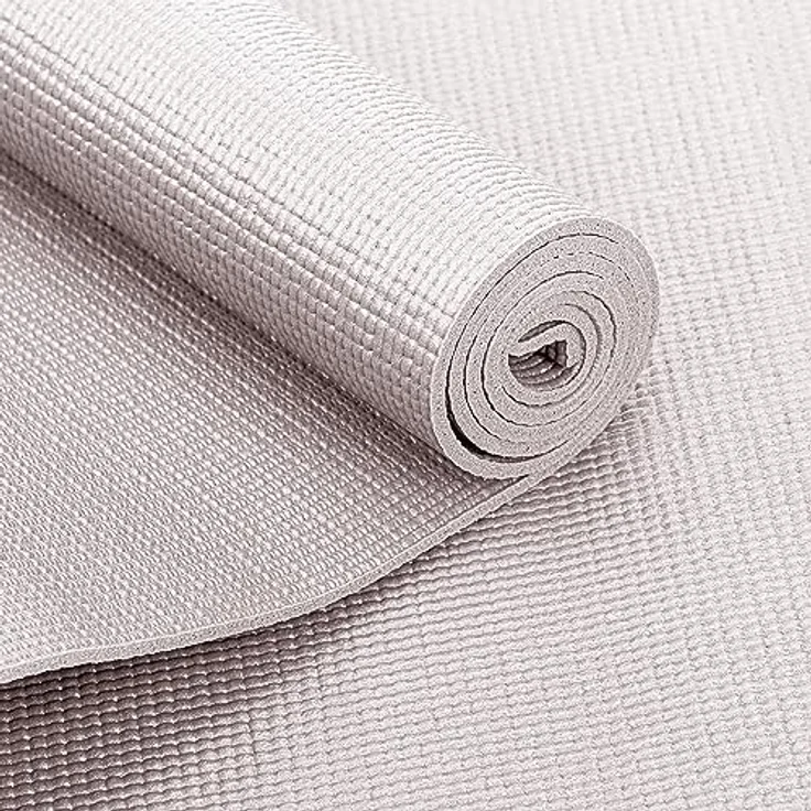 Bodhi Yogamatte Asana | Rutschfeste Übungsmatte | Schadstofffrei & Waschbar | PVC Matte in Silver Cloud – Bild 2