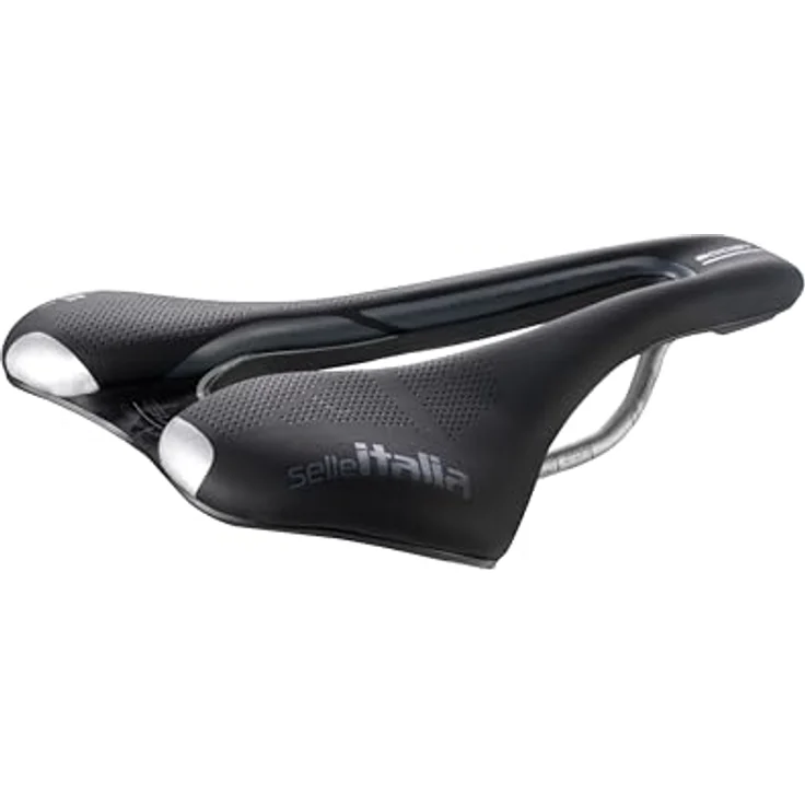 Selle Italia SLR Boost Gravel TI 316 Superflow, Gravel-Fahrradsattel mit Gel, Superflow Loch und Hi-Viz Einsätzen, Größe L3, Schwarz – Bild 1