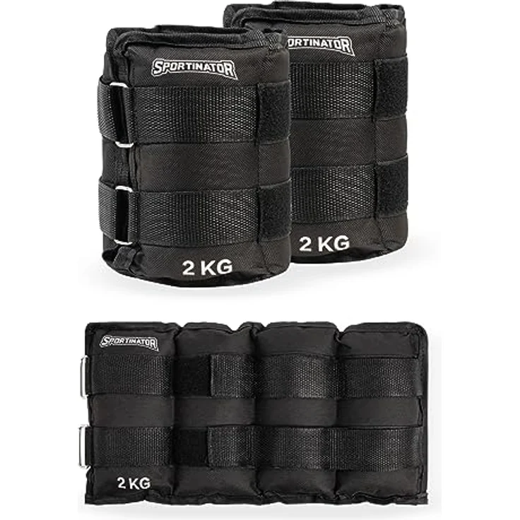 SPORTINATOR® Arm- & Bein-Gewichtsmanschetten, verstellbare Klettverschluss Knöchelgewichte, 2er Set (2 * 2 kg) für Damen und Herren, ideal für Gymnastik und Ausdauertraining – Bild 1