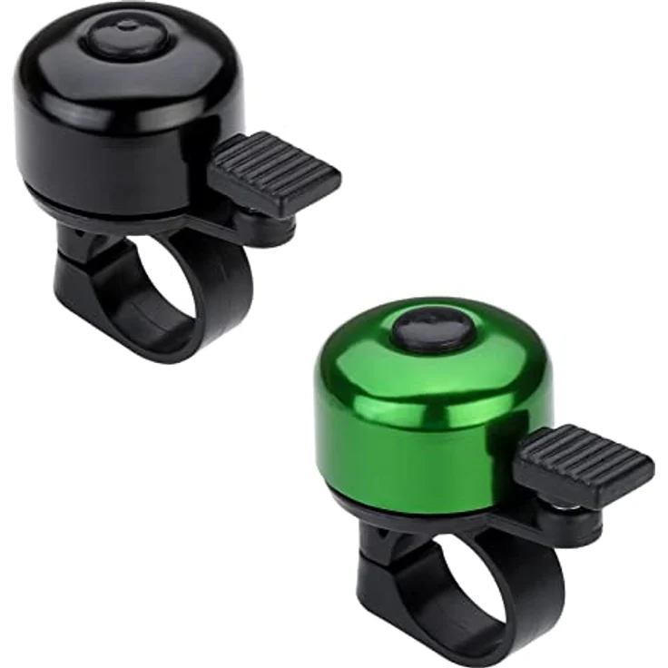 Paliston Mini Fahrradklingel, 120 dB laute Fahrradglocke für MTB und Rennrad, schwarz & grün – Bild 1