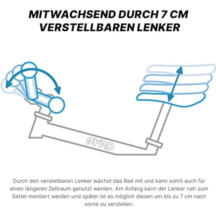 PYRO Bikes Kinderfahrrad Sixteen Small, Leichtgewichtiges 1-Gang-Fahrrad mit Aluminiumrahmen, V-Brakes & 16-Zoll-Aluminium-Laufrädern, blau – Bild 6