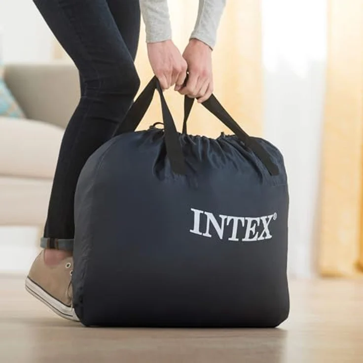 Intex Premium Comfort Airbed 64824ND Luftmatratze mit Elektropumpe, 203 x 152 x 46 cm, grau, belastbar bis 272 kg – Bild 5