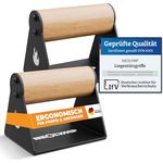 NEOLYMP 2er Set Holz Liegestützgriffe, handgefertigte Parallettes mit Stahlstandfüßen und Anti-Rutsch-Pads, handgelenkschonend für Calisthenics und Home Workout