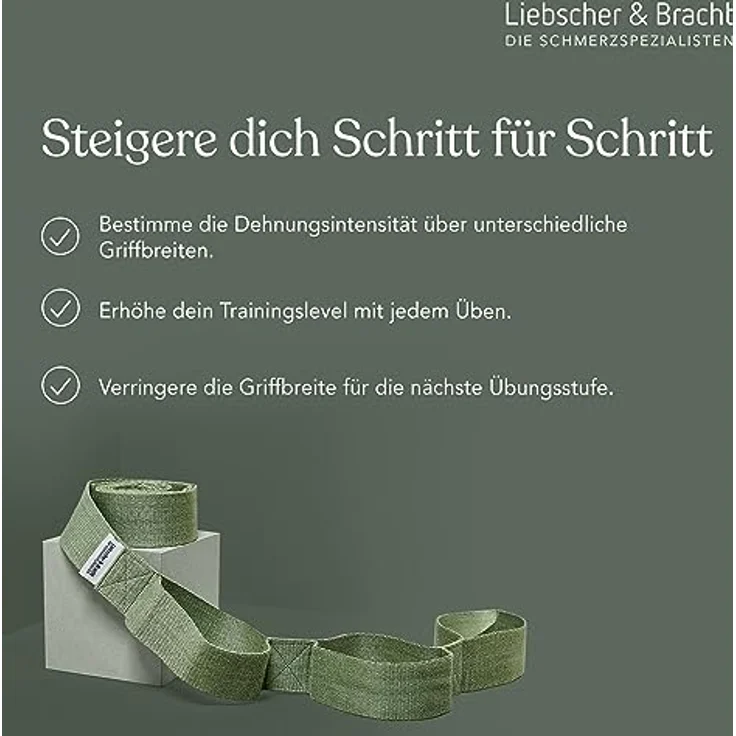 Liebscher & Bracht Original Schulterretter, Dehnungsgurt mit Schlaufen für Schulterschmerzen, 100% Baumwolle, inklusive Übungen in der App, Made in Germany – Bild 6