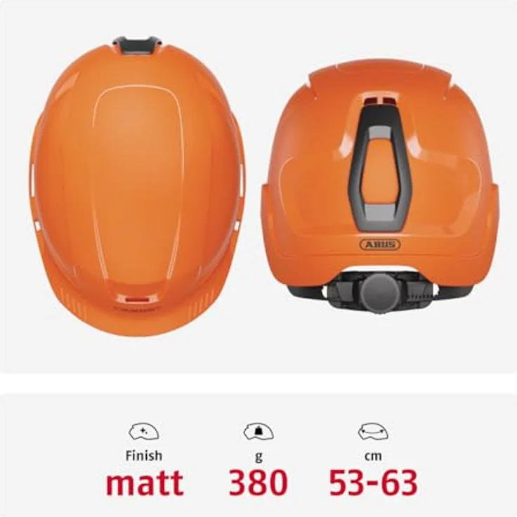 ABUS SCATOR Industrieschutzhelm, robuster Kopfschutz mit 6-Punkt-Textilaufhängung, Orange – Bild 3