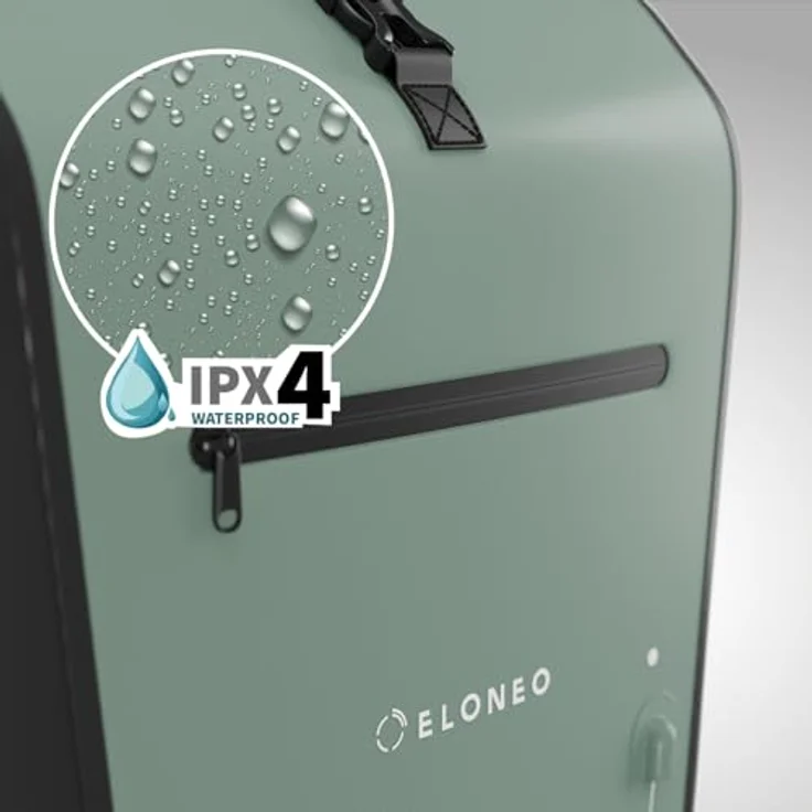 Eloneo Velotasche, Gepäckträgertasche mit 25 l, gepolstertem Laptopfach, wasserdicht, zuschaltbare LED-Beleuchtung – Bild 4