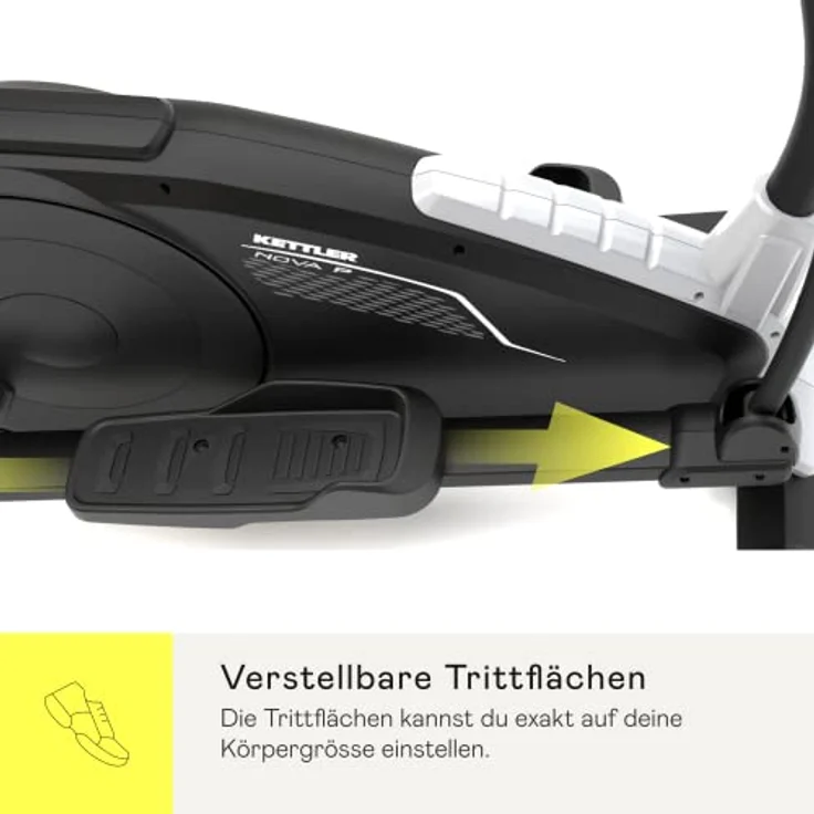 Kettler Crosstrainer Nova P | 14 kg Schwungmasse | 12 Trainingsprogramme | 16 Widerstandsstufen | Magnetbremssystem | Transportrollen | Hohe Gewichtsbelastung von 130kg | Handpulssensoren – Bild 3