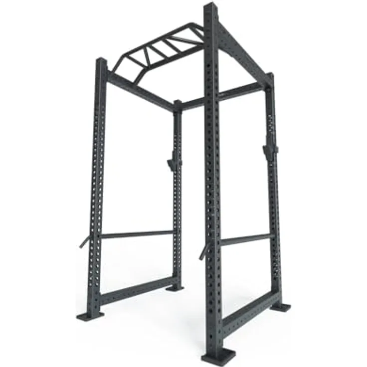 Atletica R8-Base3 Power Rack, 123cm x 123cm, 3mm Stahl auf 75mm Vierkantrohr, Basismodell, Studioqualität