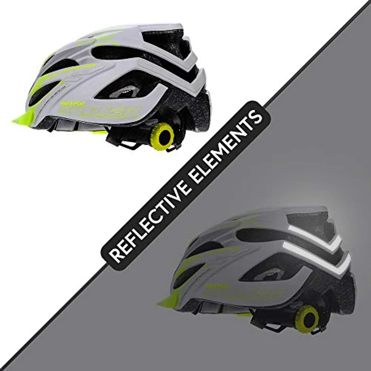 meteor GRUVER MTB Fahrradhelm, für Herren, Damen und Kinder, Größe M (55-58 cm), weiß/grün – Bild 6