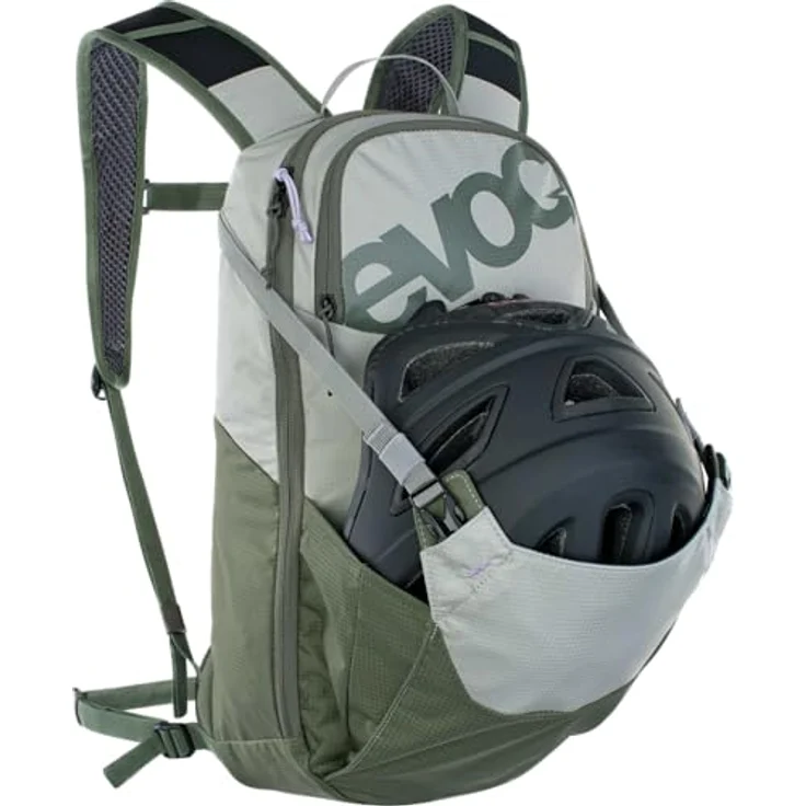 EVOC RIDE 8 Rucksack, 8 Liter Volumen, AIR-PAD-Rückenpolsterung, Helmhalterung, Steingrau/Dunkeloliv – Bild 5