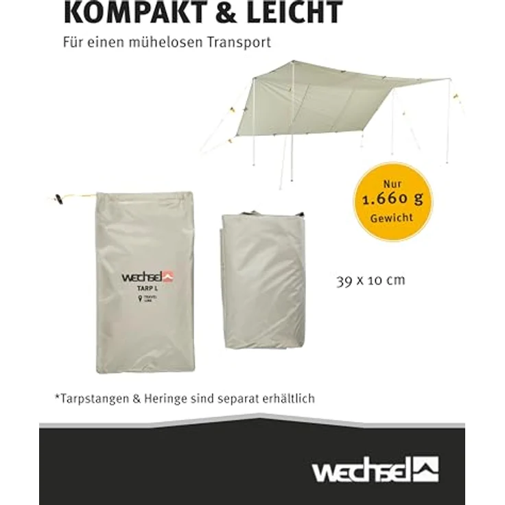 Wechsel Tarp, Zelt mit 5000 mm Wassersäule, 1.68 kg, kompaktes Packmaß 17 x 35 cm – Bild 7