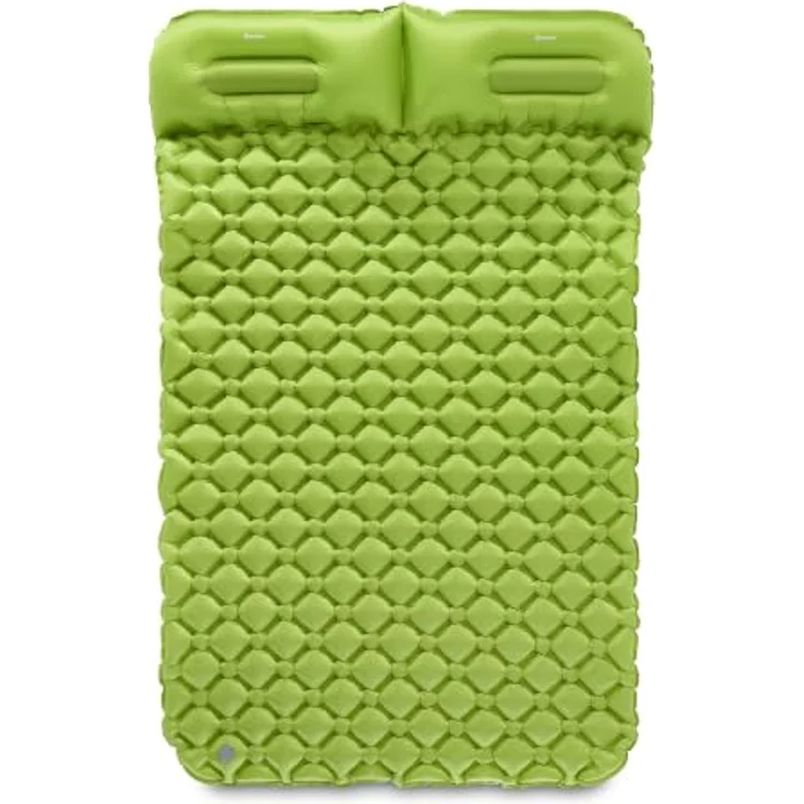 HyperMotion Campmat 2, ultraleichte Isomatte für 2 Personen, 190x120 cm, grün, mit integriertem Kopfkissen und kompaktem Packmaß – Bild 9