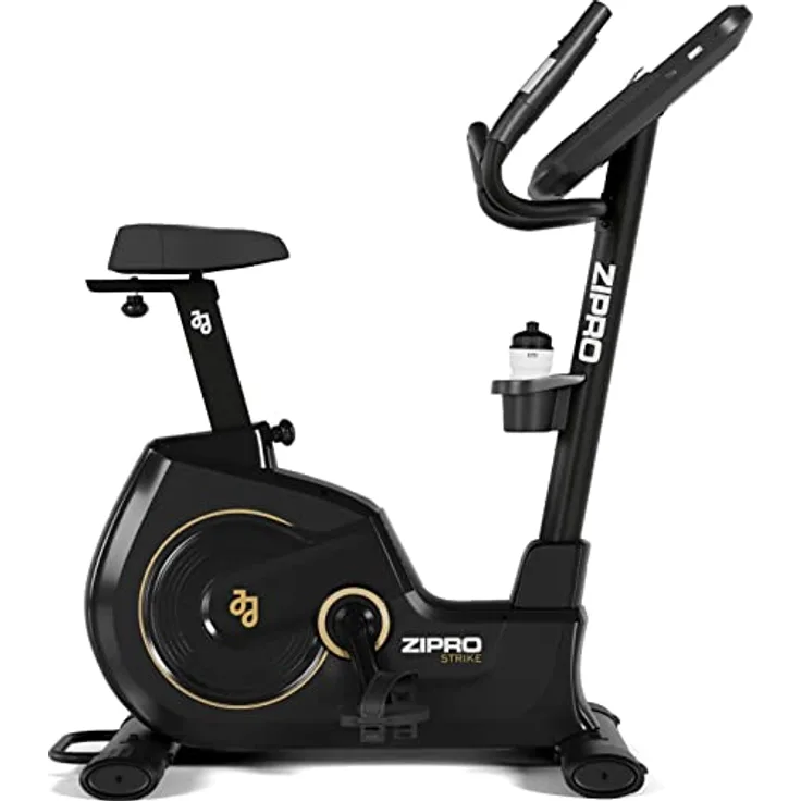 Zipro Heimtrainer Fahrrad Strike Gold, Ergometer Fitnessbikes, Magnetisches Fahrradtrainer, Ergometer Fahrrad bis 150kg, Indoor Bike, Trainingsfahrrad für zuhause, Fahrradergometer Kabelgebunden