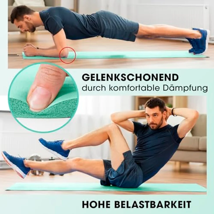 #DoYourFitness x World Fitness Fitnessmatte "Ashanti", 190x100x1cm, phthalatfrei, rutschfest, ideal für Yoga, Pilates und Fitness, türkise Farbe – Bild 4