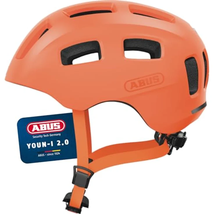 ABUS Youn-I 2.0, Fahrradhelm mit Licht für Kinder und Jugendliche, mono orange, Größe S – Bild 1