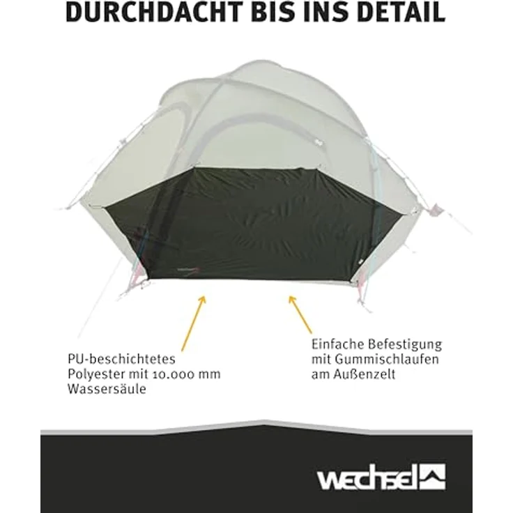 Wechsel Groundsheet Forum 4 2, Zelt-Unterlage in Schwarz, wasserdicht mit 7000mm Wassersäule, leichte 75D Polyester Camping-Plane zum Schutz vor Nässe & Schmutz – Bild 4
