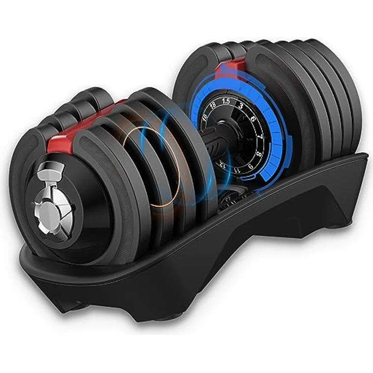 DH FitLife verstellbare Hanteln 1,5 bis 18 KG mit 12 Gewichtsstufen, Kurzhanteln Hanteln Set mit Hantelscheiben, Hanteln Kurzhanteln verstellbar, variable Gewichte 12 in 1 – Bild 1