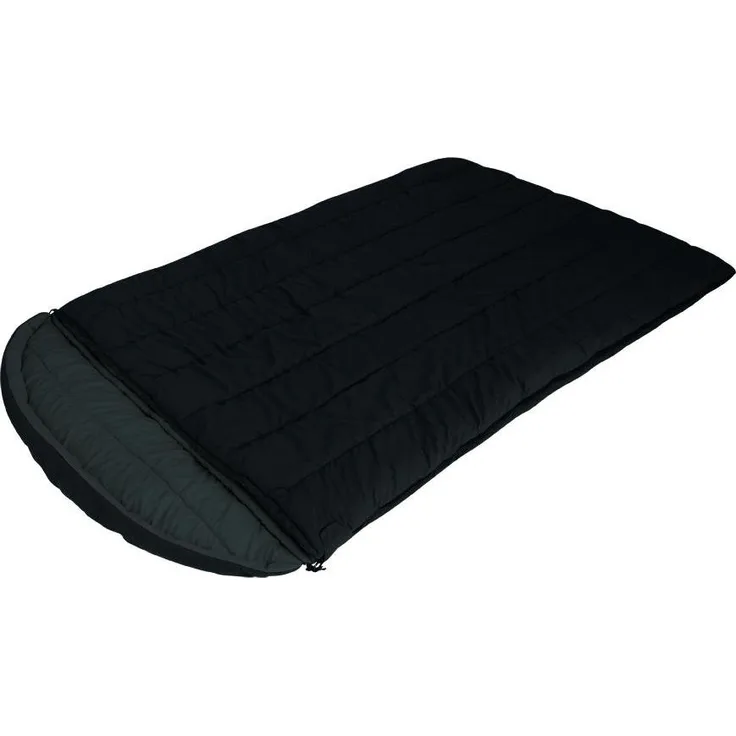 Eurotrail Yucca Double Schlafsack, 2-Personen Decke mit SL-II Isofüllung, abnehmbarer Kapuze, schwarz/grau