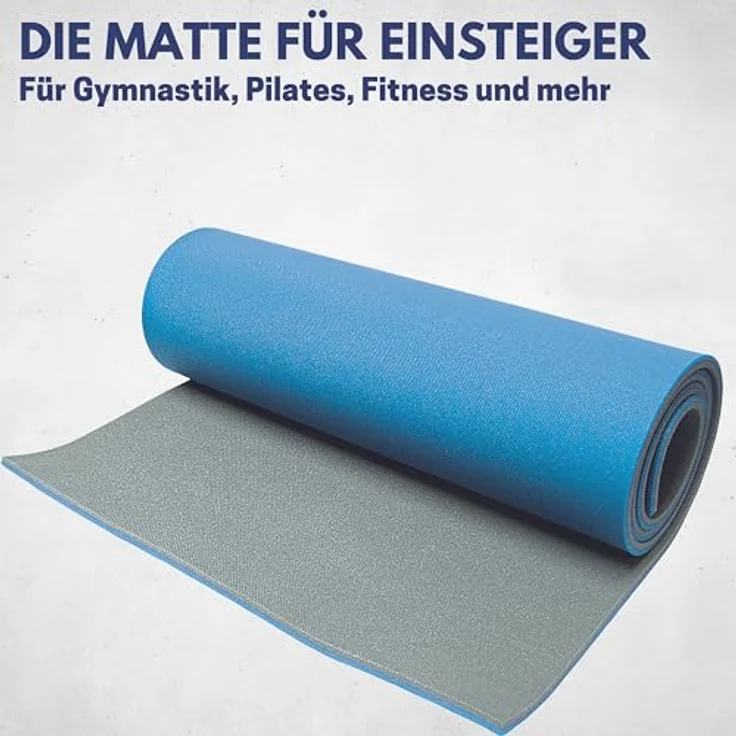 Best Sporting Yoga Matte 200 x 60 x 1,3 cm in Blau I Gymnastikmatte, rutschfest und gelenkschonend – Bild 2