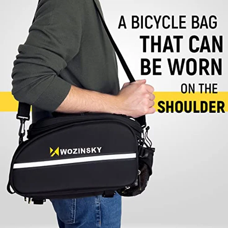 Wozinsky WBB19BK Large Bike Rack Bag, 35L mit Regenschutz, schwarz – Bild 4