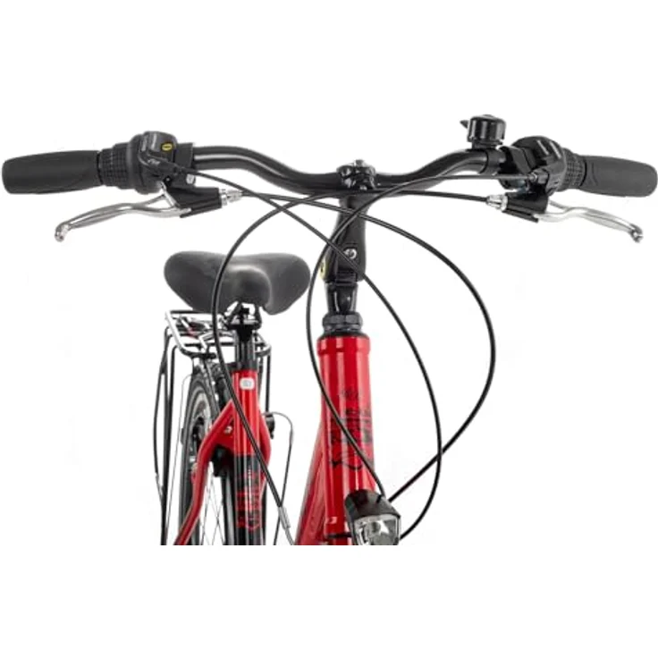 Ciclista Ponte Vecchio Wave Citybike Damen, 28 Zoll, 21-Gang Shimano Schaltung, Aluminiumrahmen, rot-schwarz, Größe 56 – Bild 4