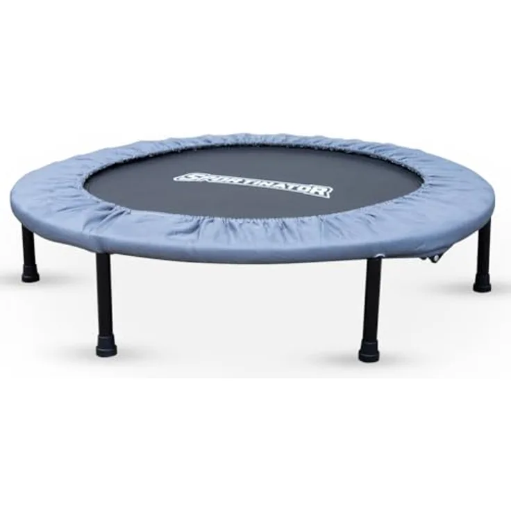 SPORTINATOR® Ukarus faltbares Indoor Fitness Trampolin Ø 96 cm, für Dein Training zu Hause, Koordination, Ausdauer und Balance gelenkschonend trainieren (Blau)