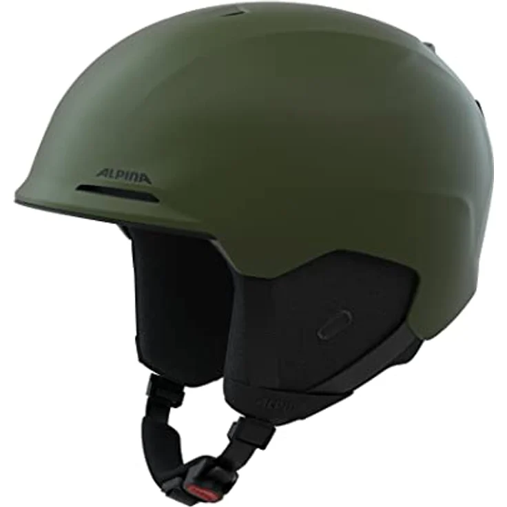 ALPINA BRIX Skihelm, Olive matt, mit herausnehmbarem Innenfutter, robustem Ceramic Shell und Ergo Snow Größenverstellsystem, 51-55 cm – Bild 1