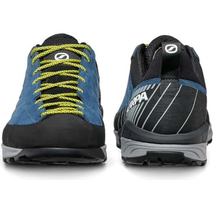 Scarpa Mescalito, leichter Approachschuh mit Wasserabweisendem Veloursleder und Vibram Megagrip Sohle, Ocean/Gray, Größe 44,5 – Bild 6