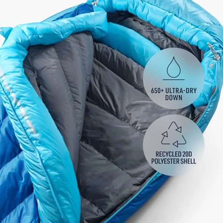 Sea To Summit Trek -18°C, Daunenschlafsack mit Kapuze, Komforttemperatur bis -6°C, koppelbar, nachhaltig – Bild 5