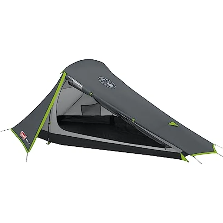 Coleman Zelt Bedrock 2, leichtes 2-Mann-Kuppelzelt, 100% wasserdicht mit 3.000mm WS, geeignet für Camping, Wander- & Motorradtouren, grün