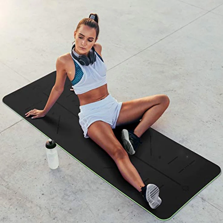 KESSER® Gymnastikmatte mit Tragegurt rutschfest TPE Yogamatte Gepolstert & rutschfest Fitnessmatte, 183 x 61 Trainingsmatte für Fitness Sportmatte, Pilates & Gymnastik Workout extradick – Bild 5