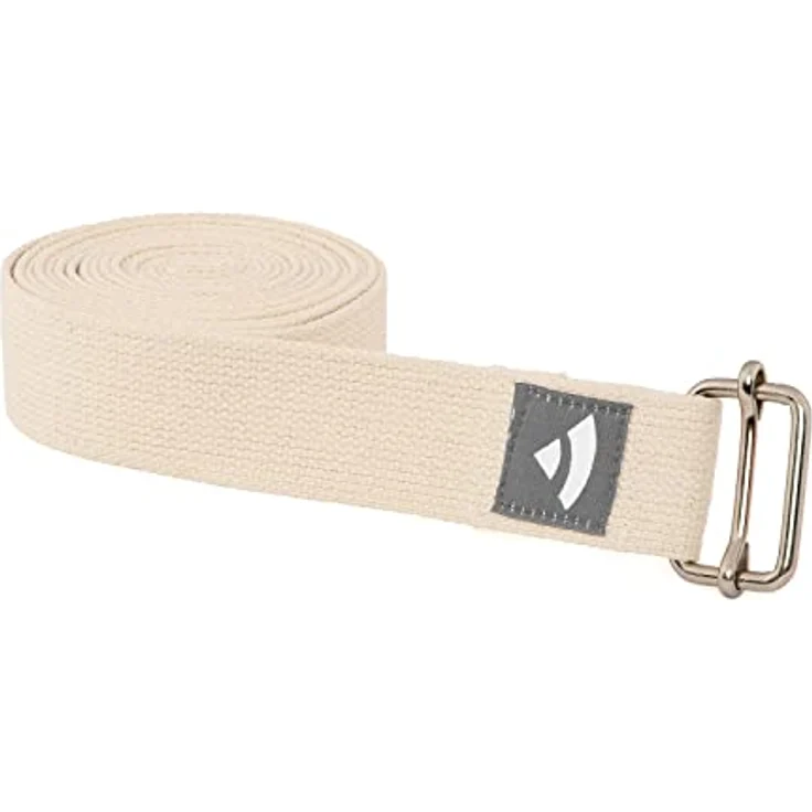 Bodhi ASANA BELT PRO Yogagurt mit Metall-Verschluss, Schiebe-Schnalle eckig, langer Gurt aus Baumwolle, 3 m x 38 mm, Yoga Hilfsmittel, blau – Bild 1