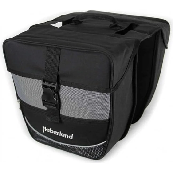 Haberland Doppeltasche Einsteiger-Serie, Fahrradtasche schwarz-silber, 32 x 34 x 16 cm, 12.5 Liter, für Kinderfahrräder – Bild 3